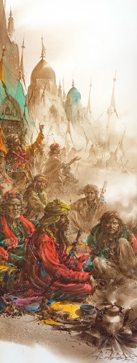 Ali Abbas, 11 x 30 inch, Watercolor on Paper, Figurative Painting-AC-AAB-319